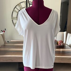 IVANKA TRUMP Elegant White V-Neck Women's Top